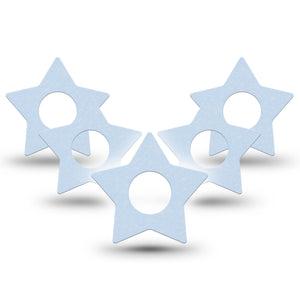 ExpressionMed Light Wash Jeans Infusion Set Star Shape Tape, 10-Pack Tape Pantone 2707 U, Fixing Ring Patch Continuous Glucose Monitor Design
