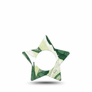 ExpressionMed Palm Leaf Freestyle Libre, Libre 2 Plus, and Abbott Lingo Star, Single Tape Tropical palm leaves Decorative Patch for CGM