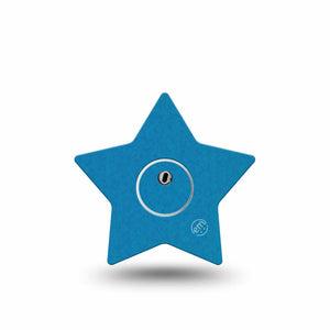 ExpressionMed Teal Freestyle Libre 3 and Libre 3 Plus Star Shape Tape, Single Tape and Single Sticker Pantone Color, Patch CGM Design