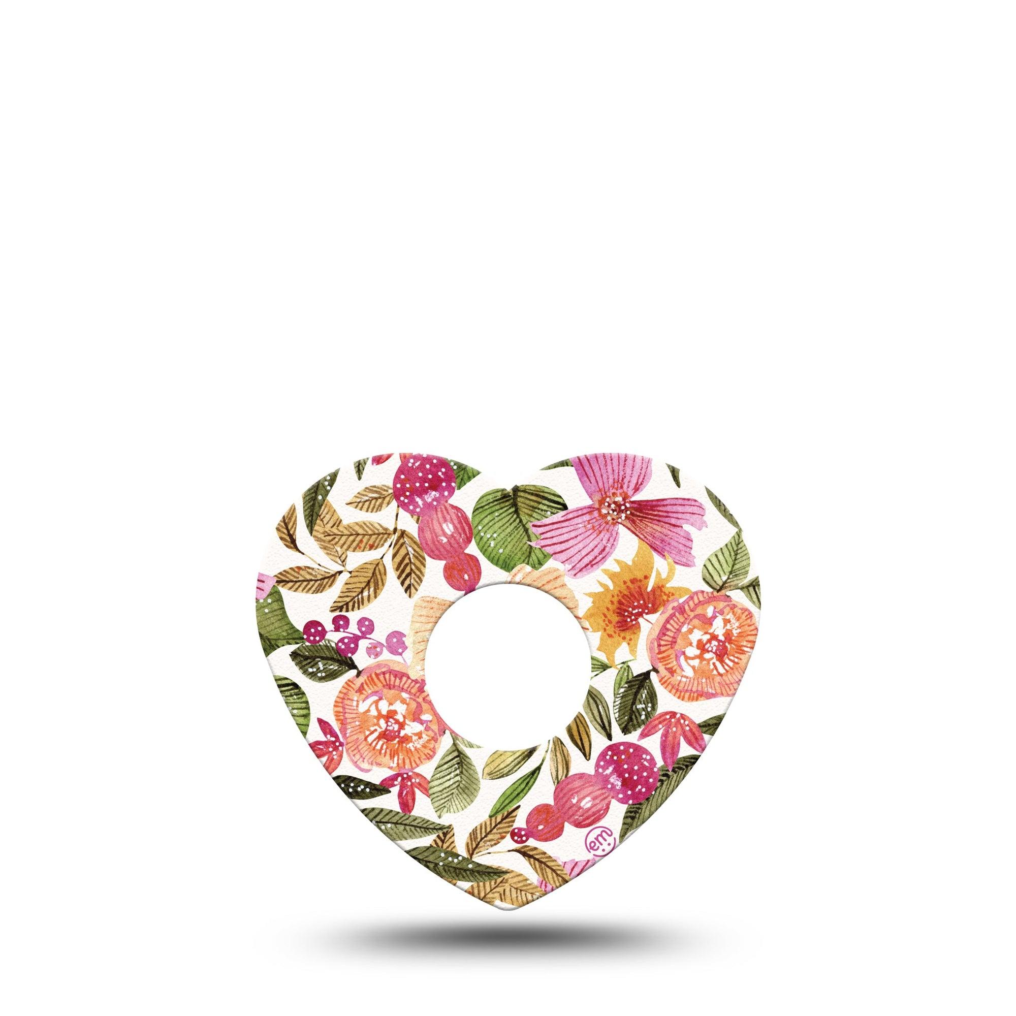 ExpressionMed Spring Bouquet Freestyle Libre 3 Heart Shape Tape Single Tape Vibrant Blooms Patch CGM Design