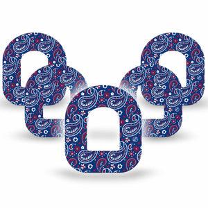 ExpressionMed Independence Paisley Omnipod Tape 5-Pack Tape Fun Summer Paisley, Adhesive Patch Pump Design