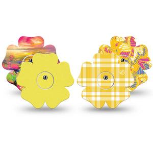 ExpressionMed Sunlit Yellow Freestyle Libre 3 and Libre 3 Plus Flower, tape and sticker  warm yellow aesthetic Accessories for CGM
