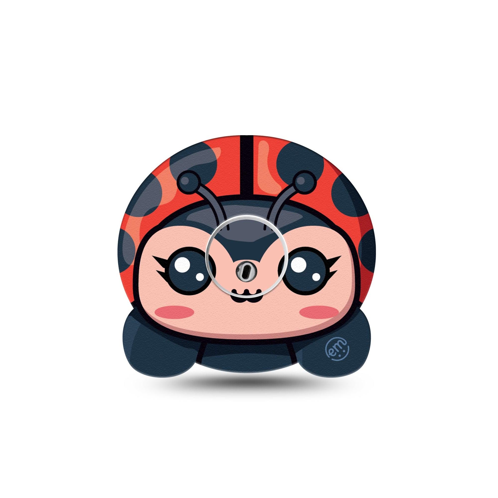 ExpressionMed Lady Bug Freestyle Libre 3 Cute Shape Tape Single Tape and Single Sticker Cute Lady Bug, Overlay Tape Continuous Glucose Monitor Design