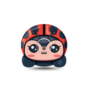 ExpressionMed Lady Bug Freestyle Libre 3 Cute Shape Tape Single Tape and Single Sticker Cute Lady Bug, Overlay Tape Continuous Glucose Monitor Design