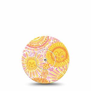 ExpressionMed Bright Sunshine Freestyle Libre, Libre 2 Plus, and Abbott Lingo, Single Tape and Single Sticker golden summer aesthetic Overlay Patch for CGM