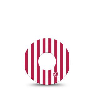 ExpressionMed Red Stripes Infusion Set, 5-Pack Classic red stripe Decorative Patch For Insulin Pump