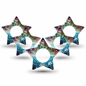 ExpressionMed Disco Lights Freestyle Libre, Libre 2 Plus, and Abbott Lingo Star, 5-Pack Graphic light pattern Accessories for Continuous Glucose Monitor