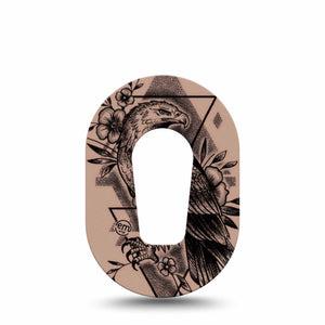 ExpressionMed Hawk Dexcom G6 Mini Tape, Single Tape Bird Tattoo Inspired, Adhesive Tape CGM Design