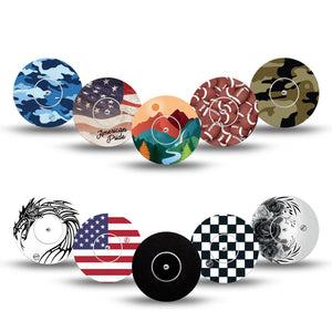 ExpressionMed Mens Holiday Gift Set Freestyle Libre, Libre 2 Plus, and Abbott Lingo, 10-Pack Tape and 10-Pack Sticker Dark Blues & Crisp Geometrics Overlay Patch for CGM