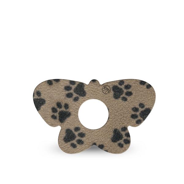 ExpressionMed Fuzzy Pawprints Freestyle Libre 3 and Libre 3 Plus Butterfly, Single Tape Fur pawprints Waterproof Adhesive Tape for CGM