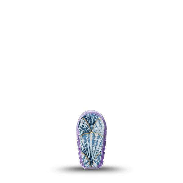 ExpressionMed Seashells Dexcom G6 Sticker, Single Sticker Only Blue Clam Shell, Vinyl Decoration Continuous Glucose Monitor Design