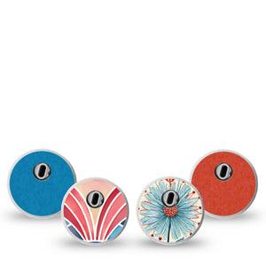 ExpressionMed Teal Rouge Freestyle Libre 3 and Libre 3 Plus Sticker, 4-Pack Sticker modern color palette Vinyl Decoration for CGM