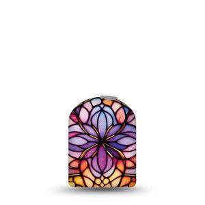 ExpressionMed Stained Glass Omnipod Sticker, Pod Full Wrap Sticker geometric glass flower artwork Best Covers For Pump