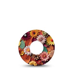 ExpressionMed 3D Floral Infusion Set Tape 5-Pack Tape 3D-Look Floral Design, Overlay Patch CGM Design