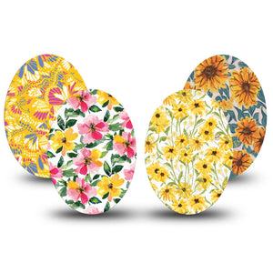 ExpressionMed Honey Glow Variety Pack Medtronic Guardian Enlite Universal Oval 4-Pack  Tape Variety Happy Inspired Color Patterns, Plaster CGM Design