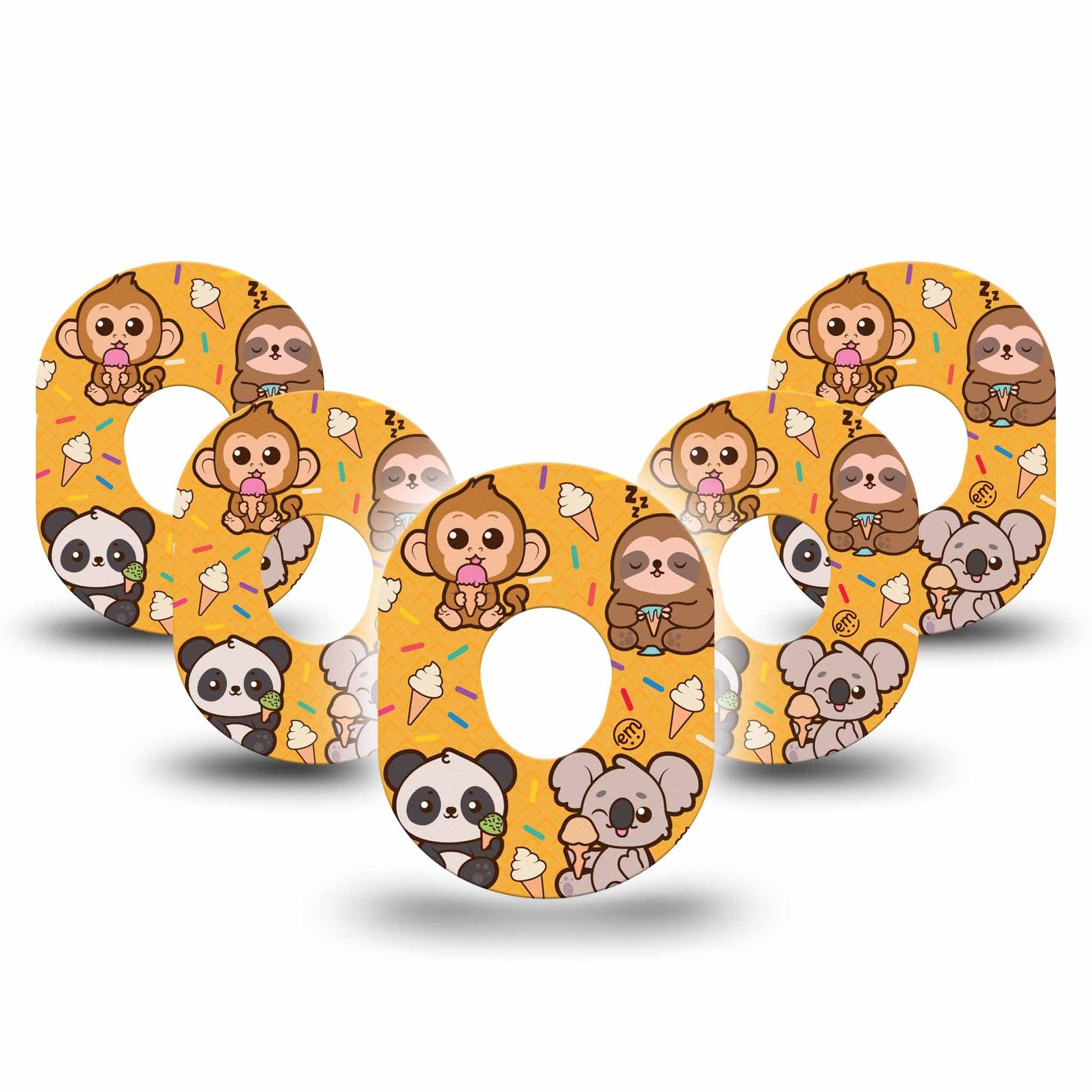 ExpressionMed Ice Cream Buddies Dexcom G7 Tape, Dexcom Stelo Glucose Biosensor System, 5-Pack Tape Ice Cream Sprinkles, Overlay Tape CGM Design