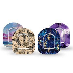 ExpressionMed Vivid Omnipod Mini, tape and sticker bold blue palette Waterproof Sensor Cover For Pump