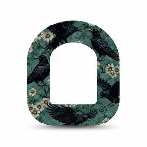 ExpressionMed Crows Omnipod Mini, Single Tape mysterious Halloween florals Accessories For Pump