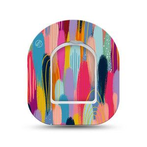 ExpressionMed Brush Strokes Omnipod Surface Center Sticker and Mini Tape Modern Abstract art by Etta Vee Vinyl Sticker and Tape Design Pump Design