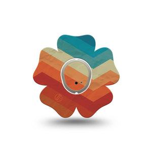 ExpressionMed Retro Winter Coat Dexcom G7 Flower Shape Tape, Dexcom Stelo Glucose Biosensor System, Single Tape and Single Sticker 70s Coat Pattern, Plaster CGM Design