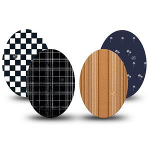 ExpressionMed Everyday Classic Medtronic Guardian Enlite Universal Oval, 4-Pack Tape Plaids and checkered prints Best Covers for CGM