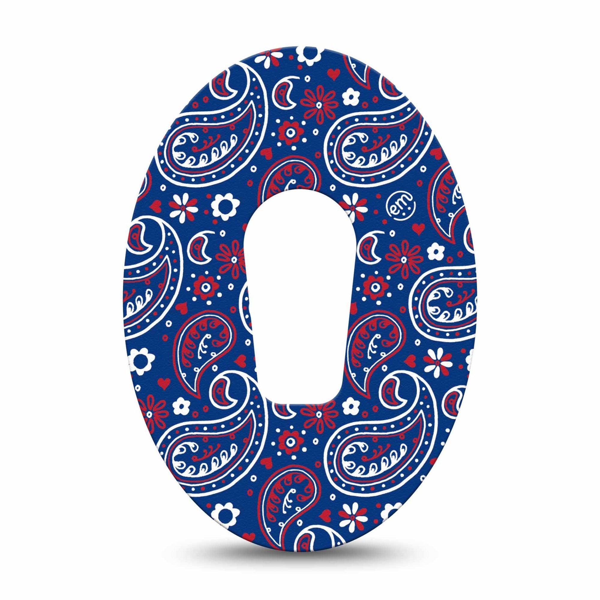 ExpressionMed Independence Paisley Dexcom G6 Tape Single Tape Fourth of July Ornamental Pattern, Plaster Continuous Glucose Monitor Design