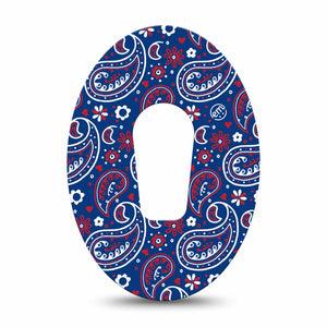 ExpressionMed Independence Paisley Dexcom G6 Tape Single Tape Fourth of July Ornamental Pattern, Plaster Continuous Glucose Monitor Design