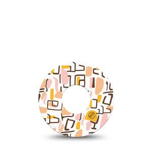 ExpressionMed Squiggles Infusion Set Tape, 5-Pack Tape Summer Pastel Geometrics, Overlay Patch Continuous Glucose Monitor Design