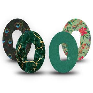 ExpressionMed Deep Forest Variety Pack Dexcom G6 Tape, 4-Pack Tape Variety Green and Gold, Plaster Continuous Glucose Monitor Design