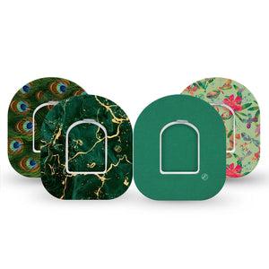 ExpressionMed Deep Forest Variety Pack Omnipod Tape, 4-Pack Tape and 4-Pack Stickers Variety Nature Glam Prints, Adhesive Patch Pump Design