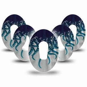 ExpressionMed Tentacles Dexcom G6 Tape, 5-Pack Tape Kraken-Inspired, Plaster Continuous Glucose Monitor Design