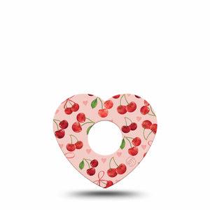ExpressionMed Cherries Freestyle Libre 3 and Libre 3 Plus Heart Shape Tape, Single Tape Sweet Cherry Bundles, Patch CGM Design