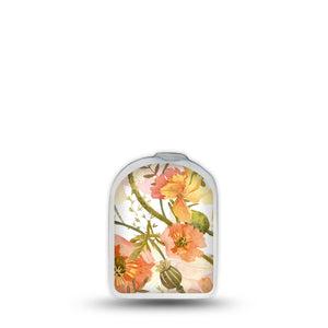 ExpressionMed Peachy Blooms Omnipod Surface Center Sticker Single Sticker Springing Peach Themed Vinyl Decoration Pump Design