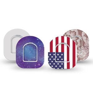 ExpressionMed All Time Best Sellers Variety Pack Omnipod Mini Tape 4-Pack Tape and 4-Pack Sticker Variety Most Popular Prints, Adhesive Tape Pump Design