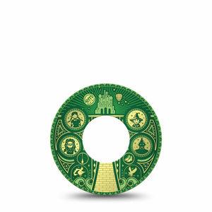 ExpressionMed Dorothy and Friends Freestyle Libre and Libre 2 Plus Tape, Abbott Lingo, Single Tape Oz Adventure Inspired, Fixing Ring Tape Continuous Glucose Monitor Design