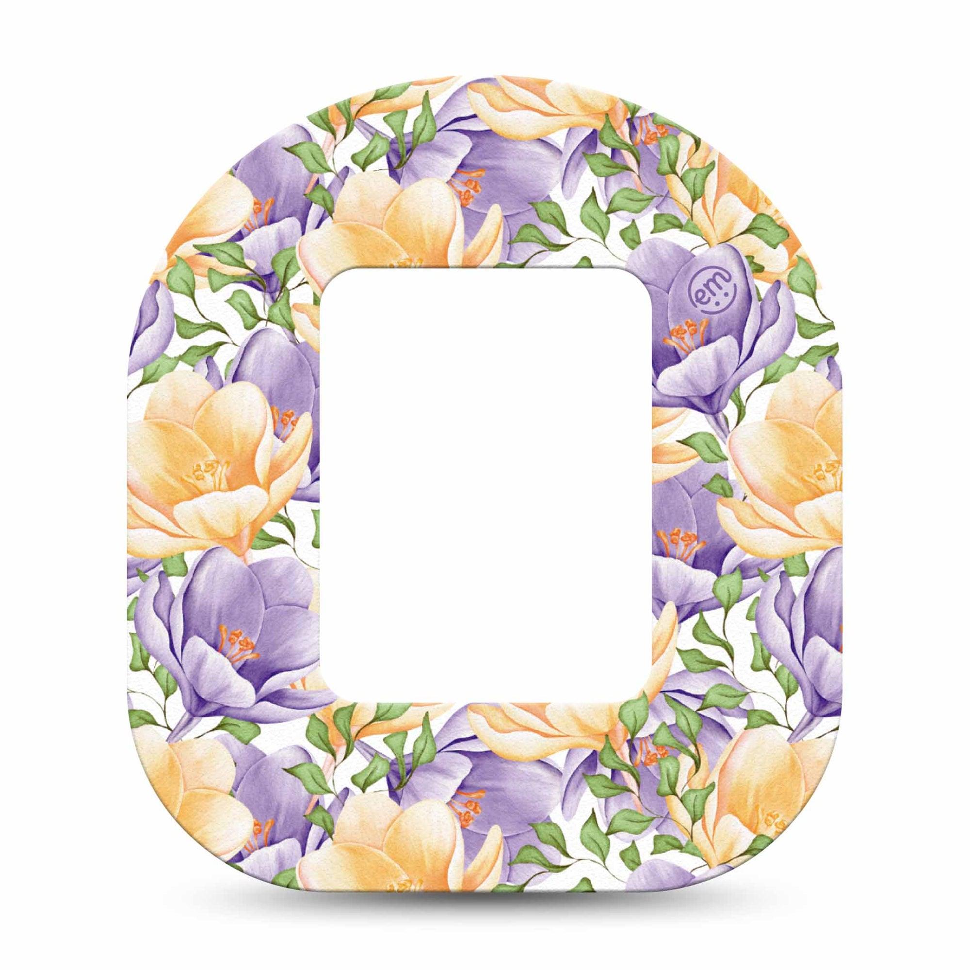 ExpressionMed Crocus Flowers Freestyle Tandem Mobi Single crocus flowers Fixing Ring Patch CGM Design,