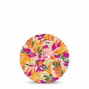 ExpressionMed Retro Brush Stroke Freestyle Libre and Libre 2 Plus Overpatch, Abbott Lingo, Single Tape Jewel-Toned Paint Strokes, Fixing Ring Patch CGM Design