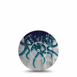 ExpressionMed Tentacles Freestyle Libre and Libre 2 Plus Sticker and Tape, Abbott Lingo, Aquatic Themed, Adhesive Sticker and Tape Design Continuous Glucose Monitor Design