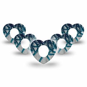 ExpressionMed Tentacles Dexcom G7 Heart Shape Tape, Dexcom Stelo Glucose Biosensor System, 5-Pack Tape Octopus Tentacle, Overlay Patch CGM Design