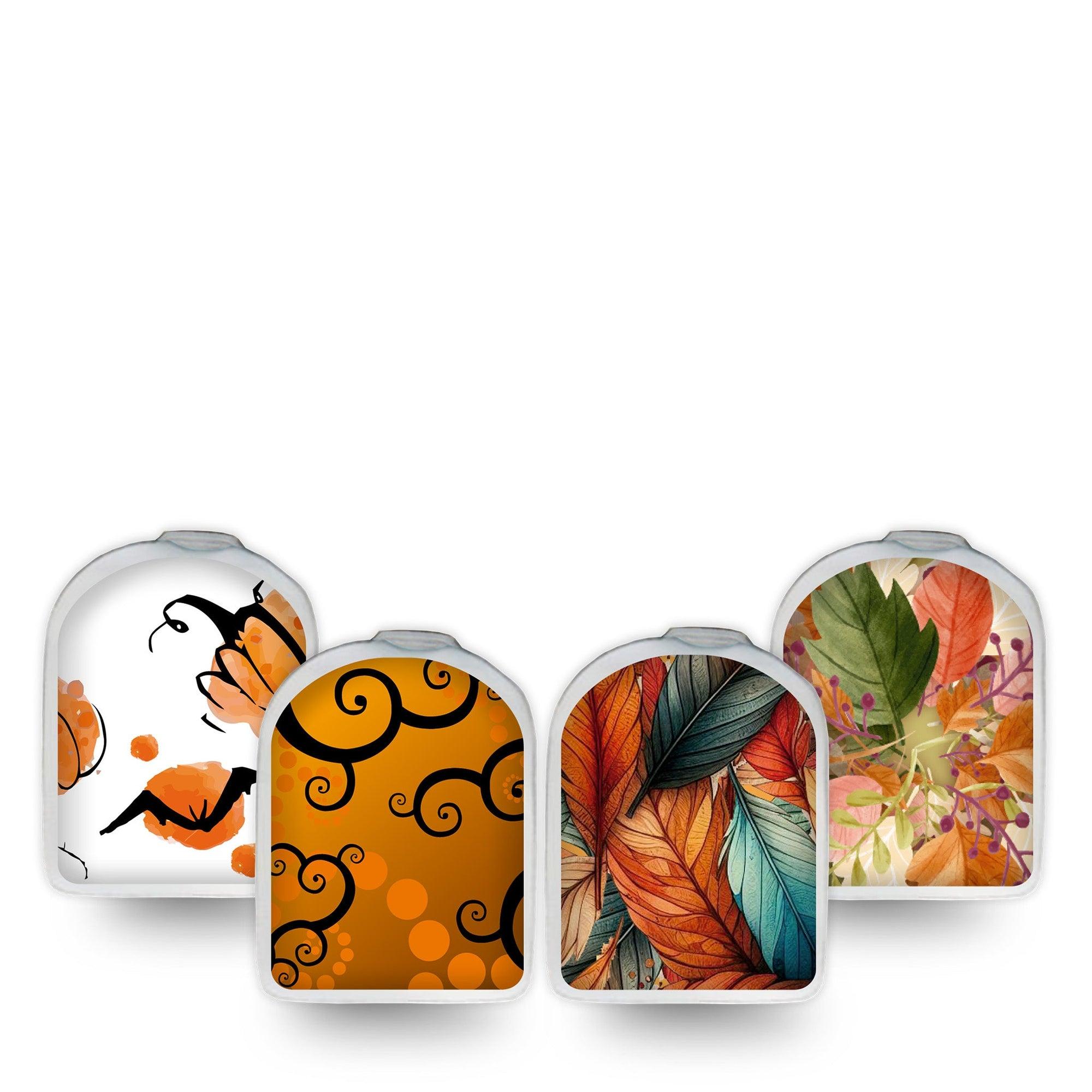 ExpressionMed Halloweeny Variety Pack Omnipod Surface Center Sticker 4-Pack Sticker Variety Orange Creepy Fun Vinyl Decoration Pump Design