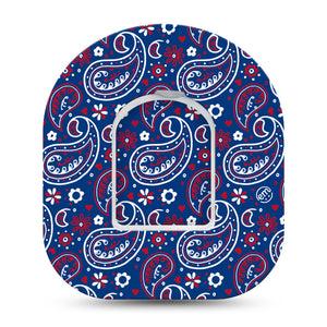 ExpressionMed Independence Paisley Omnipod Tape Single Tape and Single Sticker Fun Summer Paisley, Adhesive Patch Pump Design