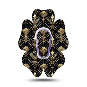 ExpressionMed Midnight Deco Dexcom G6 Flower, Single Tape and Single Sticker Geometric retro print Adhesive Tape for CGM