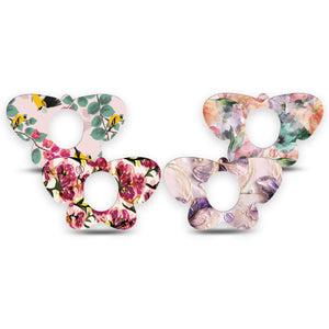 ExpressionMed Warm Florals Dexcom G7 and Dexcom Stelo Glucose Biosensor System Butterfly, 4-Pack Tape Light pink prints Accessories for CGM