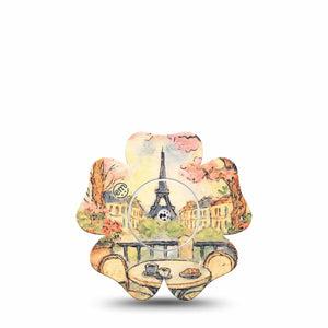 ExpressionMed Café Terrace Freestyle Libre, Libre 2 Plus, and Abbott Lingo Flower, Single Tape and Single Sticker Paris cafe Adhesive Tape for CGM