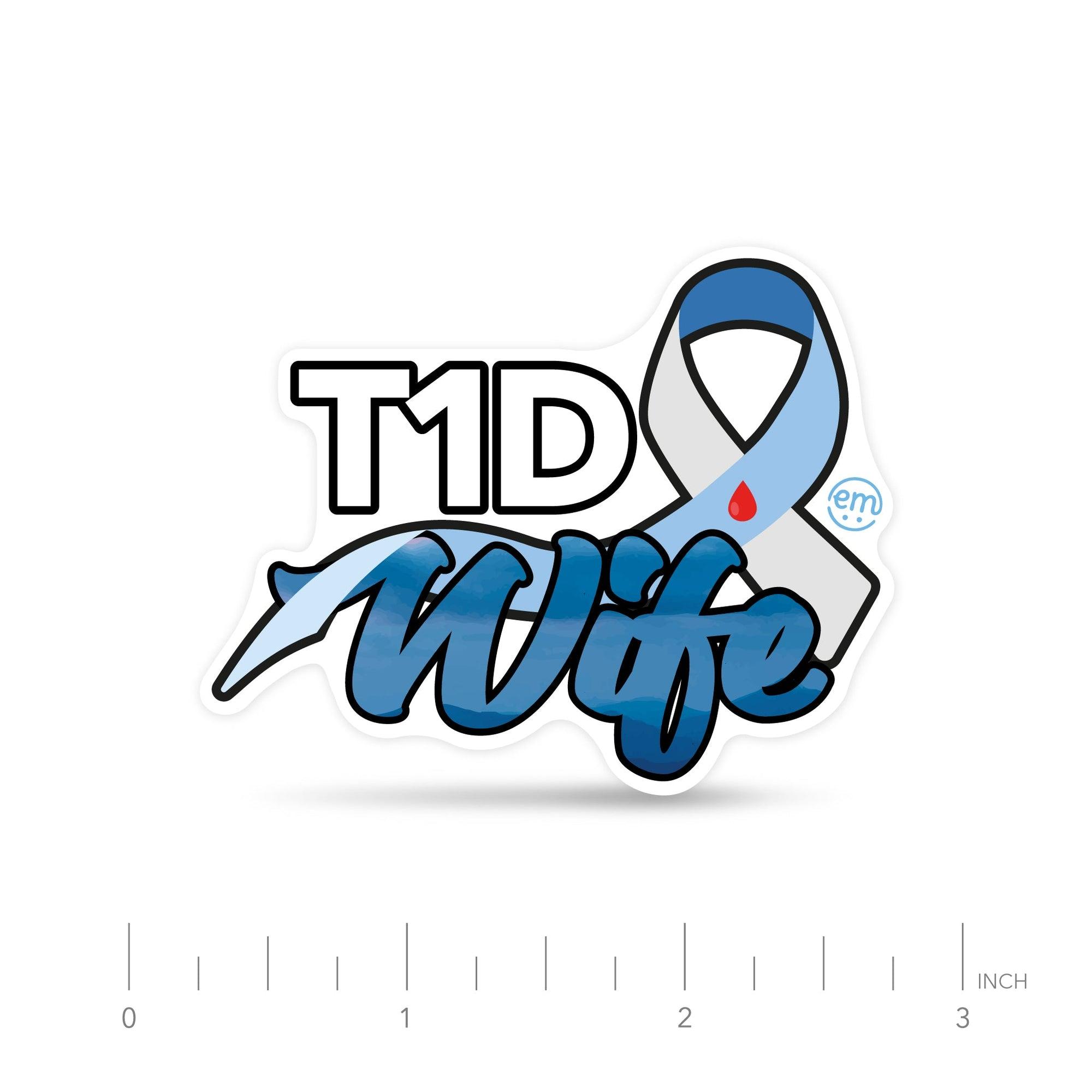 ExpressionMed T1D Wife Decal Sticker Supportive Spouse of Type 1 Diabetic  Decal Sticker Only