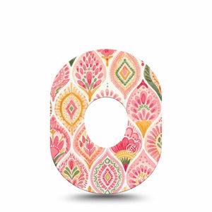 ExpressionMed Blush Dexcom G7 and Dexcom Stelo Glucose Biosensor System, Single Tape soft neutral pink Fixing Ring Patch for CGM