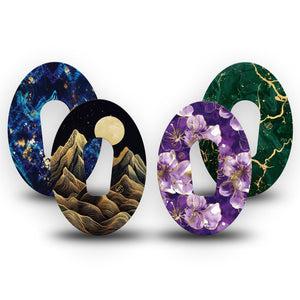 ExpressionMed Midnight Gold Dexcom G6, 4-Pack Tape Royal gem tone mix Decorative Adhesive Tape for CGM