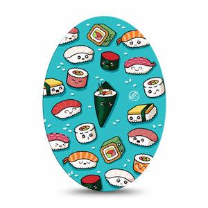 ExpressionMed Silly Sushi Medtronic Guardian Enlite Universal Oval Single Happy Sushi Rolls Plaster Continuous Glucose Monitor Design