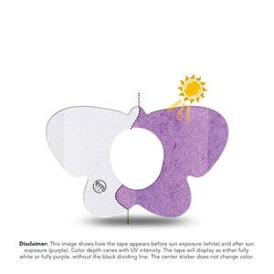 ExpressionMed Solar Violet Dexcom G7 Butterfly Shape Tape, Dexcom Stelo Glucose Biosensor System, Single Tape Light-Reactive Purple, Plaster CGM Design