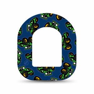 ExpressionMed Tractors Omnipod Mini Tape, Single Tape Cute Farm Vehicle, Adhesive Tape Pump Design